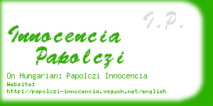 innocencia papolczi business card